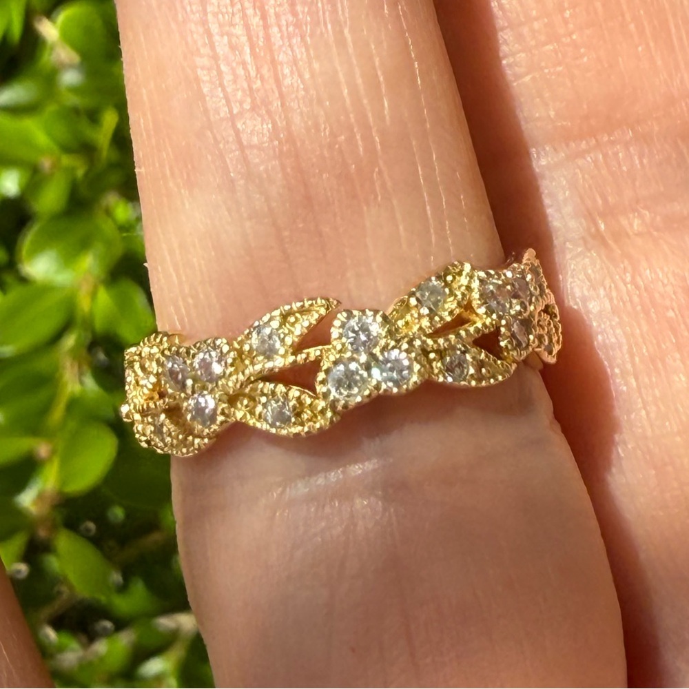 18K gold plated CZ sterling silver Sam & Co ring - Picture 8 of 12